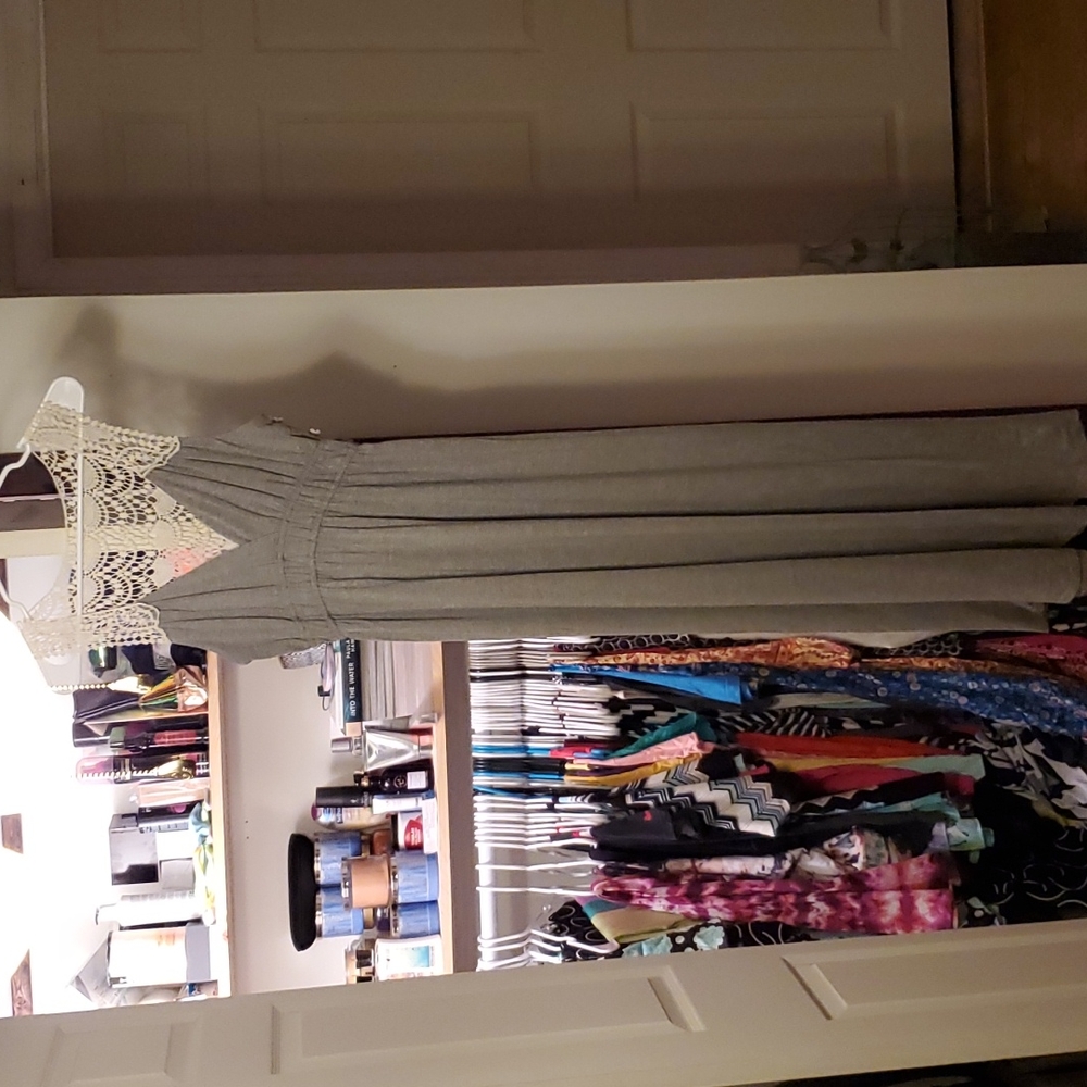New. Never Worn.  Poof Lace Back Maxi Dress